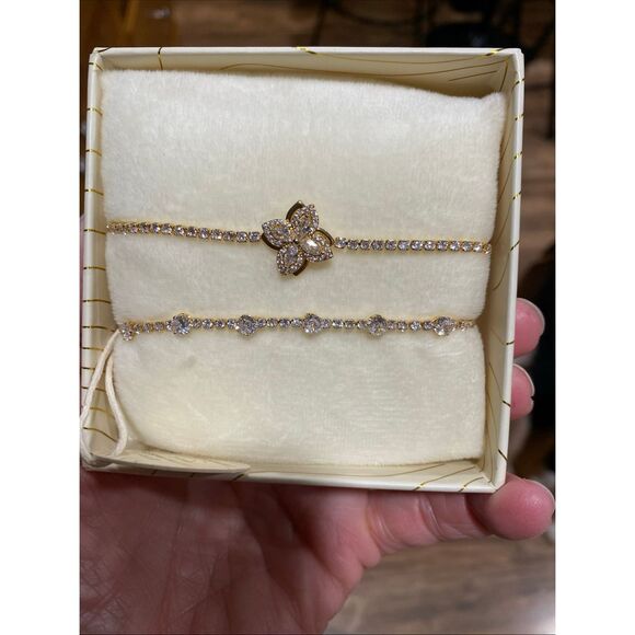 Arm Candy Eye Los Angeles Luxe Bracelet 14KT GP CUBIC ZIRCONIA spinning wheel - Picture 6 of 8